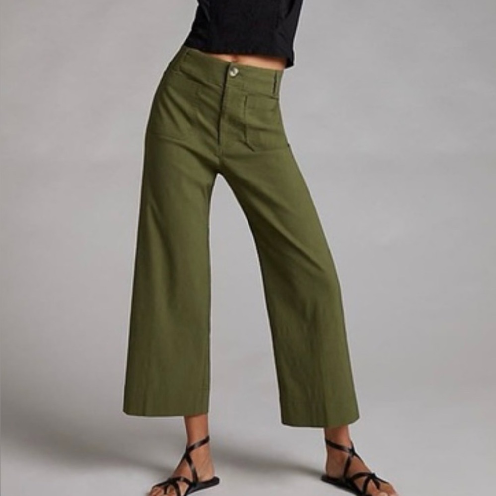 Anthropologie Maeve The Colette Wide Leg Crop Pants